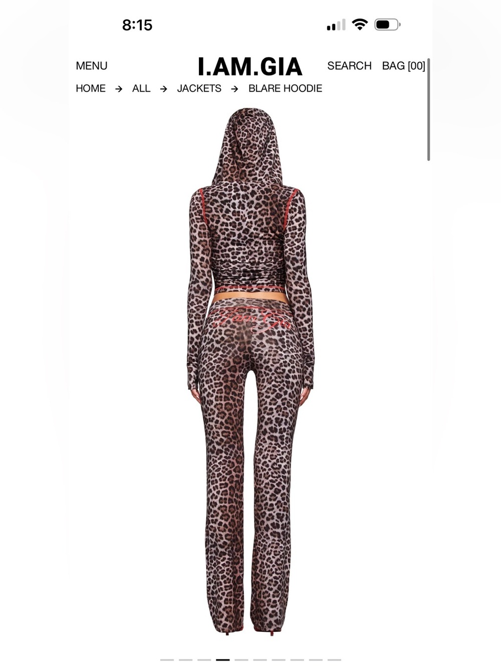 I am Gia blare tracksuit dark leopard